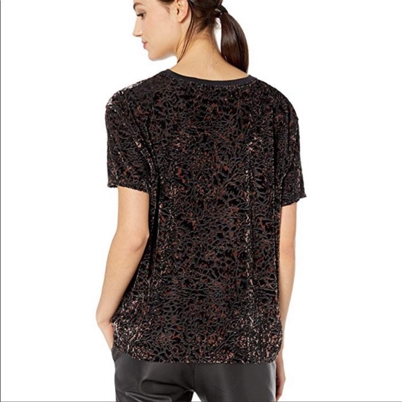 We The Free Velvet Teddy Burnout Tee Black Combo - Picture 2 of 12